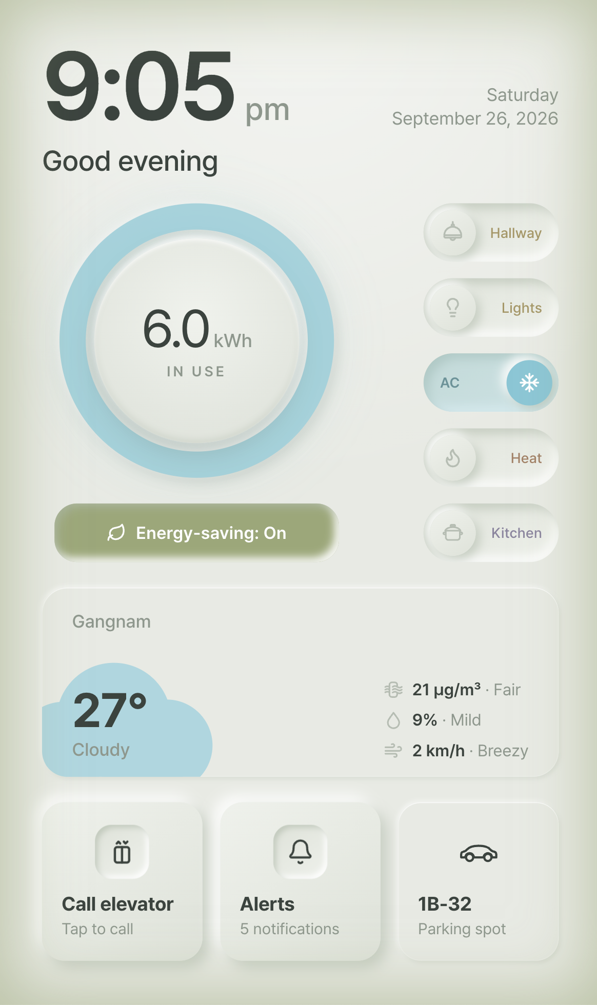 Final screen — Energy-saving mode