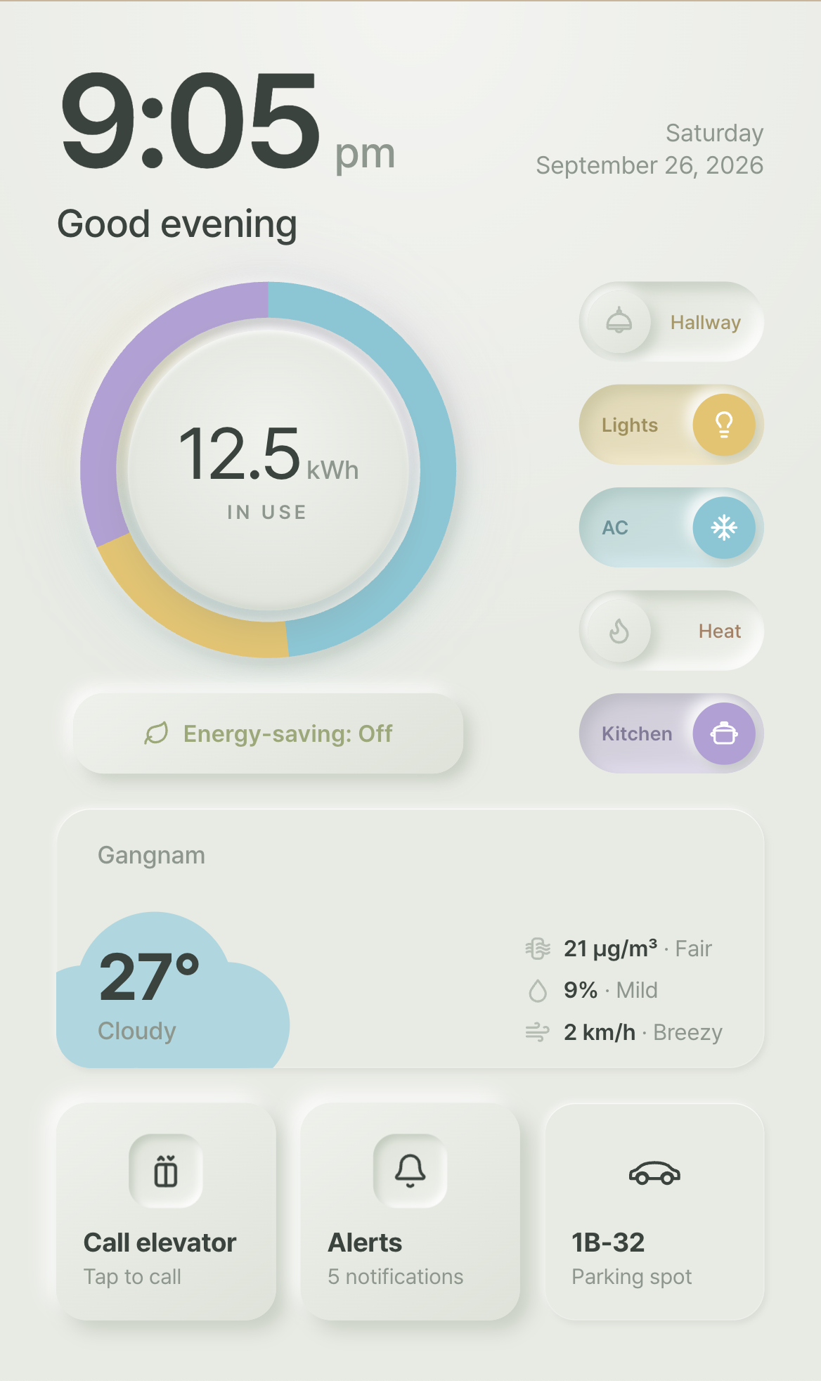 Final screen — Home page